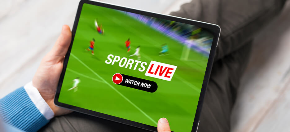 Live-Sport-Übertragung auf Tablet