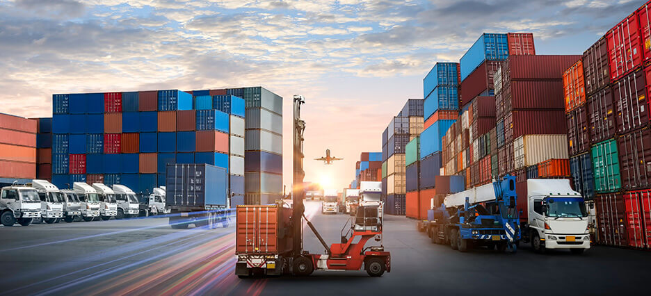 Fracht-Container signalisieren Supply Chain
